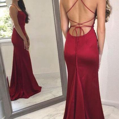 Gorgeous Mermaid Red Long Prom Dres..