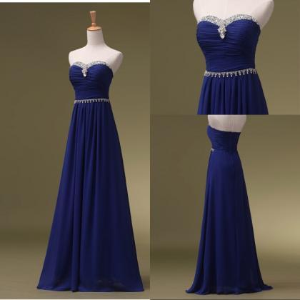 Royal Blue Prom Dresses, Long Bride..