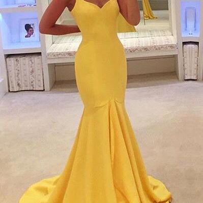 New Arrival Yellow Prom Dress,Merma..