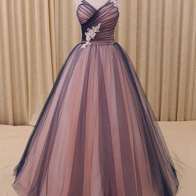 Navy Blue Princess Tulle Ball Gown Formal Evening Dress, Sweetheart Prom Dresses, Ball Gowns, Tulle Prom Dresses, Beautiful Prom Dresses