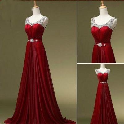 Custom Beaded Long Prom Dress, Homecoming Dress, Evening Dress, Party Press, Wedding Dress, Bridesmaid Dress,Red Prom Dresses,Weddings Events Dresses