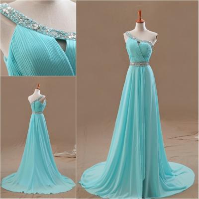 Custom Made Long Prom Dress, homecoming dress, evening dress, party dress, wedding dress, bridesmaid dress, Formal Dresses, Tiffany Color Dress