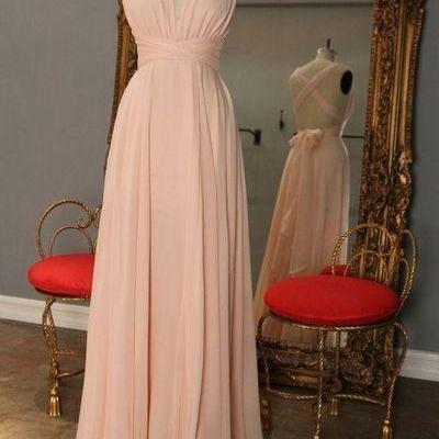 Charming Prom Dress, Chiffon Prom Dress,Sexy Prom Dress,Long Evening Dress,Evening Formal Gown,Prom Dresses, Pale Pink Prom Dress