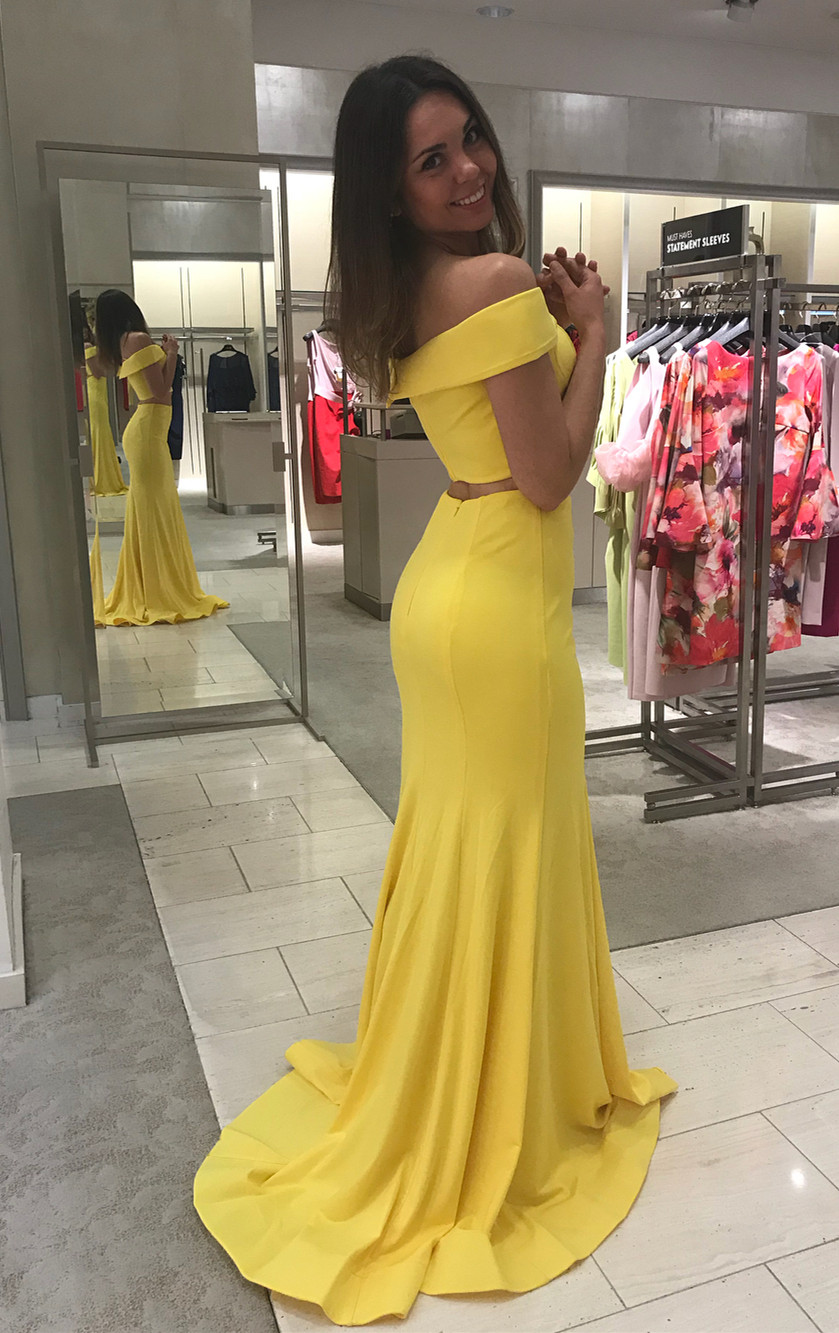 long yellow mermaid dress