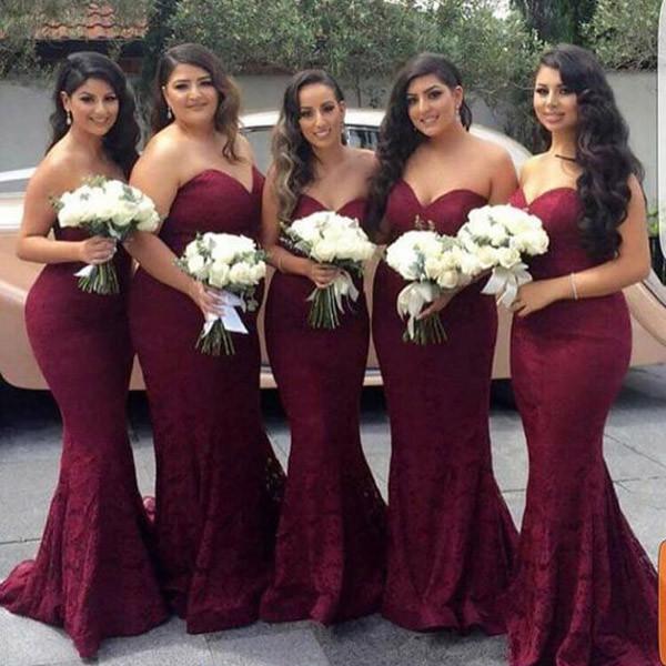 Elegant Sweetheart Lace Mermaid Long Bridesmaid Dresses On Luulla Elegant Sweetheart Lace Mermaid Long Bridesmaid Dresses