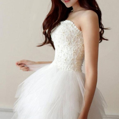 corset dress with tulle skirt