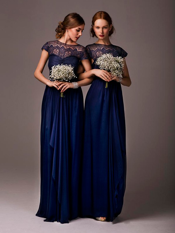 Modest Cap Sleeves Navy Blue Bridesmaid Dresses Long Bridesmaids Modest Cap Sleeves Navy Blue Bridesmaid Dresses Long Bridesmaids Dress Wedding Party Maid Of Honor