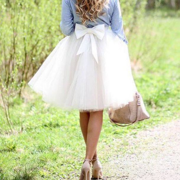 Fashion Skirt,Tulle Skirt,Charming Women Skirt,Skirt with Bow,Spring Skirt