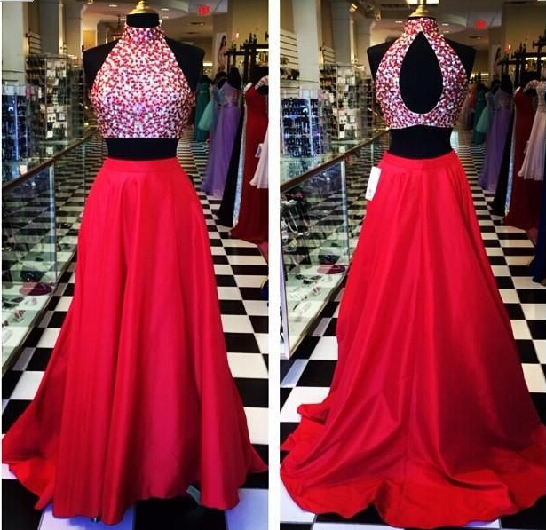 Two Piece Prom Dresses 2015 Open Back ...