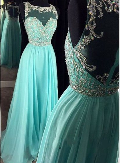 Mint Sequin Prom Dress