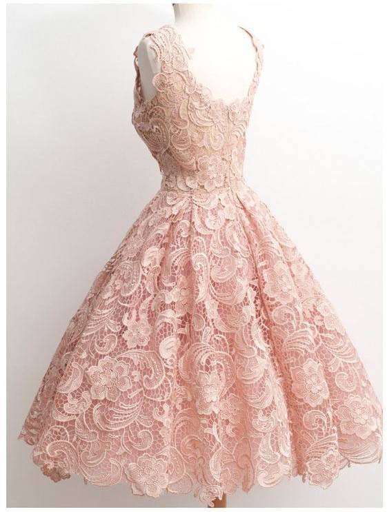 Short Prom Dress, Lace Prom Dresses, 1950s Vintage Little Black Lace Prom Dresses, Homecoming 
