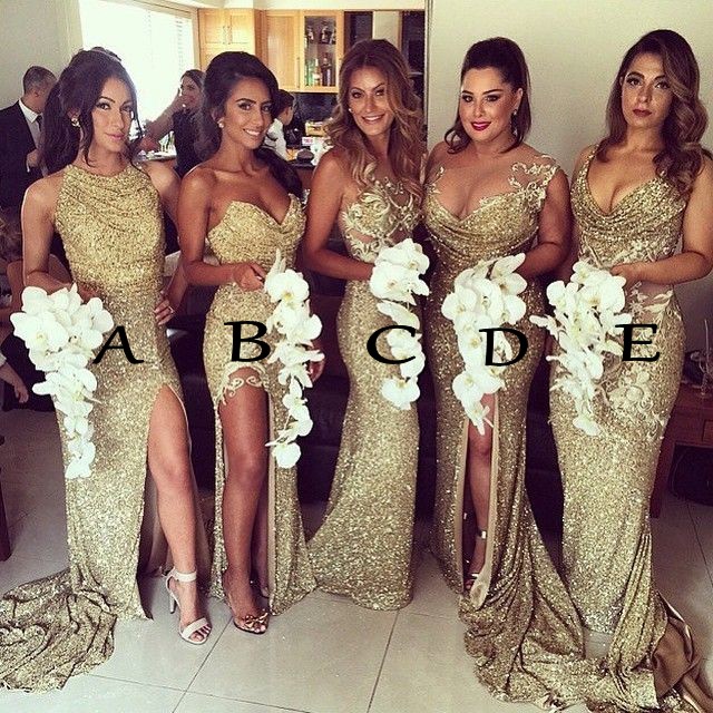 Y Sparkly Gold Sequined Long Bridesmaid Dresses Short Sleeve Y Sparkly Gold Sequined Long Bridesmaid Dresses Short Sleeve Floor Length Dress 2016 Wedding Party