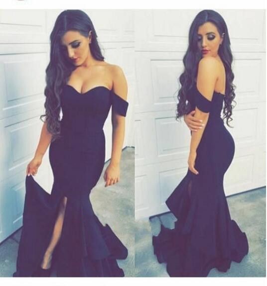 evening dress with ruffles