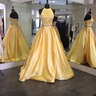 simple yellow wedding dress