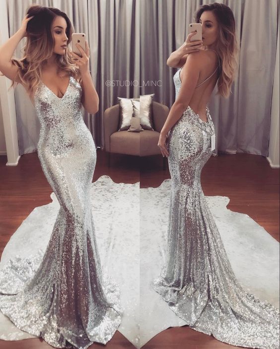 Sexy Prom Dress,Sequined Prom Dresses 