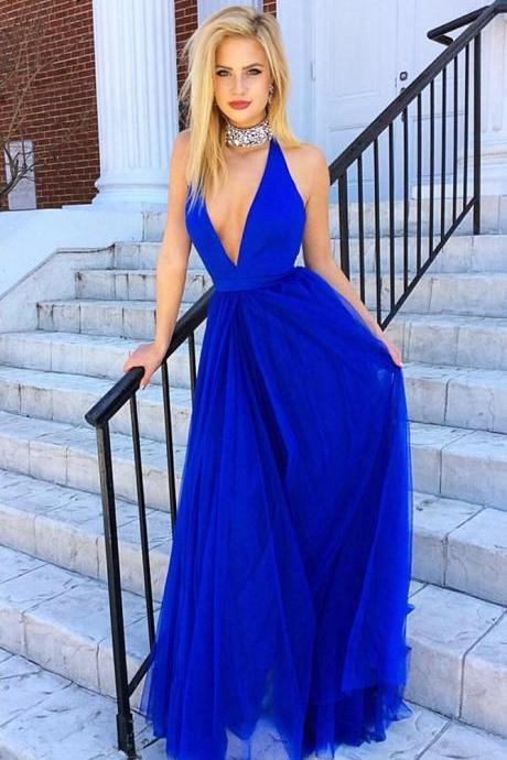 electric blue evening gown