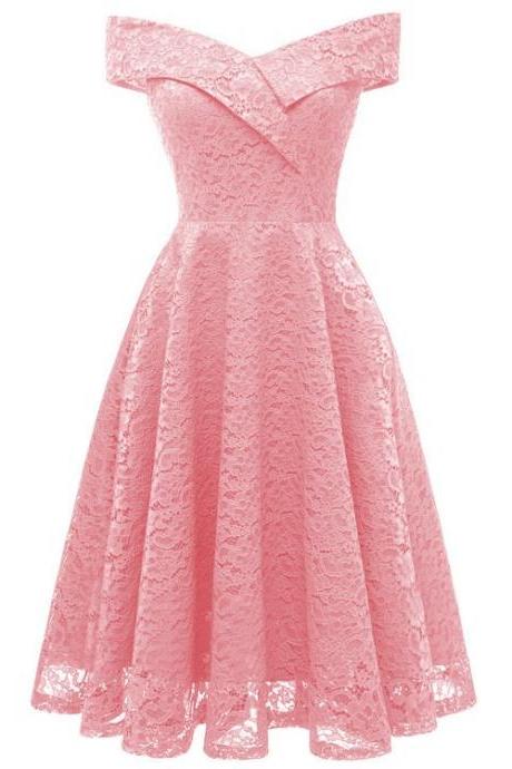 Pink Lace Homecoming Dress Short Junoir Prom Dress Formal Dress for Weddings and Events