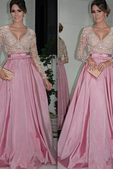 Sexy Long Sleeve Prom Dresses Lace Eevening Dress Sequin Dubai Style A Line Formal Arabic Evening Gowns Dresses Robe de Soiree