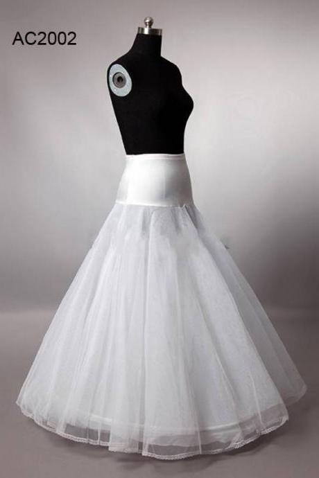 High Quality A Line 1-hoop 2-layer Tulle Anagua Underskirt Crinolines Petticoat for Wedding Dress