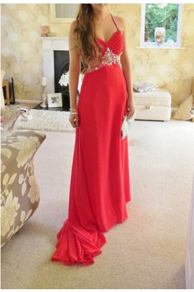 New Arrival Sexy Prom Dress,Halter Prom Dresses,Beading Party Dresses,Long Party Gown, Long A Line Chiffon Women Evening Dresses, Prom Party Dress, Red Prom Dresses
