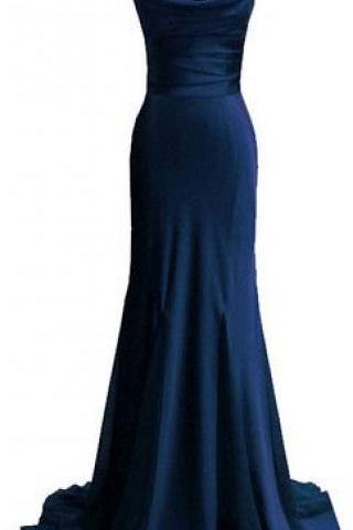 Charming Navy Blue Evening Dress, Off the Shoulder Prom Dress, Long Prom Dress, Blue Prom Dress, Mermaid Prom Gowns, Formal Dresses