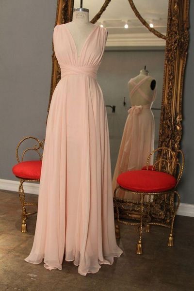 Charming Prom Dress, Chiffon Prom Dress,Sexy Prom Dress,Long Evening Dress,Evening Formal Gown,Prom Dresses, Pale Pink Prom Dress