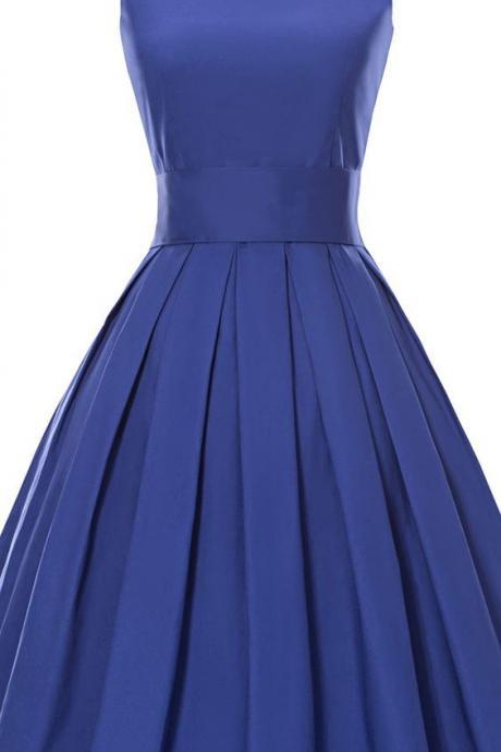 Vintage 1950's Prom Dress, Chic Party Dress, Little Black Dress, Royal Blue Dress, A-line Prom Dress, Short Prom Dress, Cocktail Dresses, Simple Homecoming Dresses