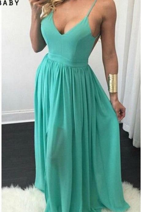 Simple Evening Gowns,2017 New Style Fashion Prom Dresses,Long Prom Dresses,Prom Gowns,Cheap Prom Dress, Green Prom Dress