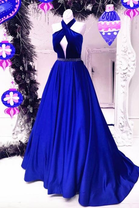 Unique Royal Blue Prom Dress, Charming Prom Dress, Sexy Back Prom Dress, Formal Dresses, Ball Gown, Prom Dresses 2017