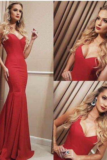 Sexy Prom Dresses,Red Prom Dress,Backless Evening Gown,Long Formal Dress,Elegant Prom Gowns,Open Backs Night Club Dresses