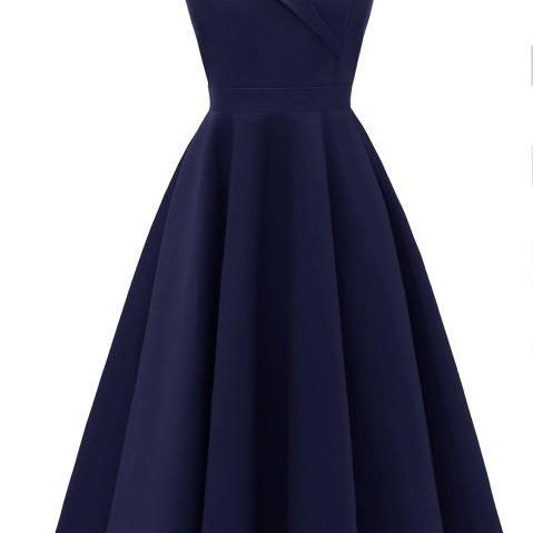 Off The Shoulder Simple Satin Homecoming Dress Little Cocktail Party Skater Dress