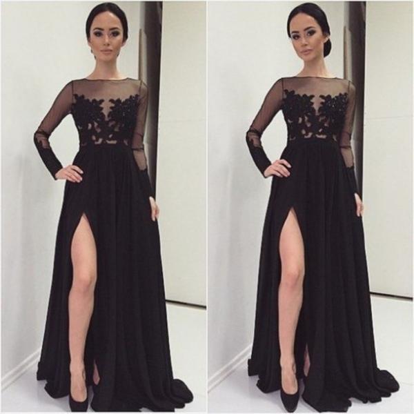 Sexy Black Evening Dress W..