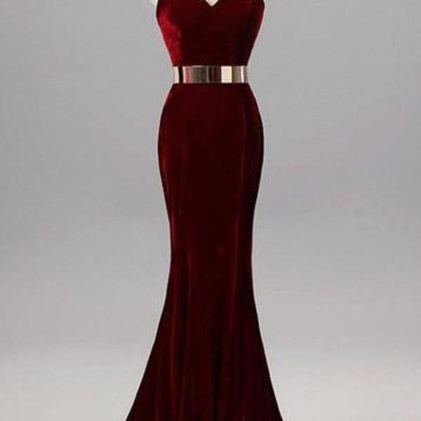 burgundy velvet gown