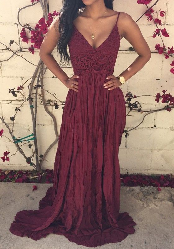 Sexy Red Prom Dress Prom Dress For Teens Backless Prom Dressspaghetti Straps Prom Dress Wine 